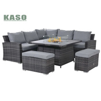 Ensemble de rotin rond en métal de luxe, canapé de spa en osier haut balcon ensemble de meubles de Patio modernes