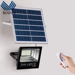 Courtyard Solar Flood Lights Straßen sicherheits beleuchtung Patio Wand leuchte Dämmerung bis zum Morgengrauen Spotlight Remote Control Timer