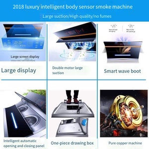 OEM One drawing box grande aspirazione doppio motore lato aspirazione cucina cappa cucina corpo <span class=keywords><strong>camino</strong></span> touch grande schermo - Product Image 6
