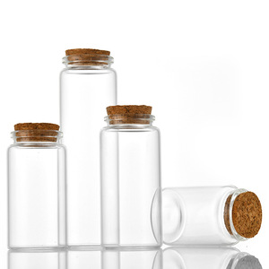Flacon en verre de 47 mm avec bouchon en bois, flacons en verre transparent vides, pots avec bouchons en liège, flacon en verre pour le stockage des bonbons - Product Image 3