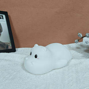 Lampe de nuit multicolore mignonne Kawaii <span class=keywords><strong>Hippo</strong></span> en silicone pour bébé <span class=keywords><strong>Veilleuse</strong></span> rechargeable pour enfants pour la chambre à coucher - Product Image 3