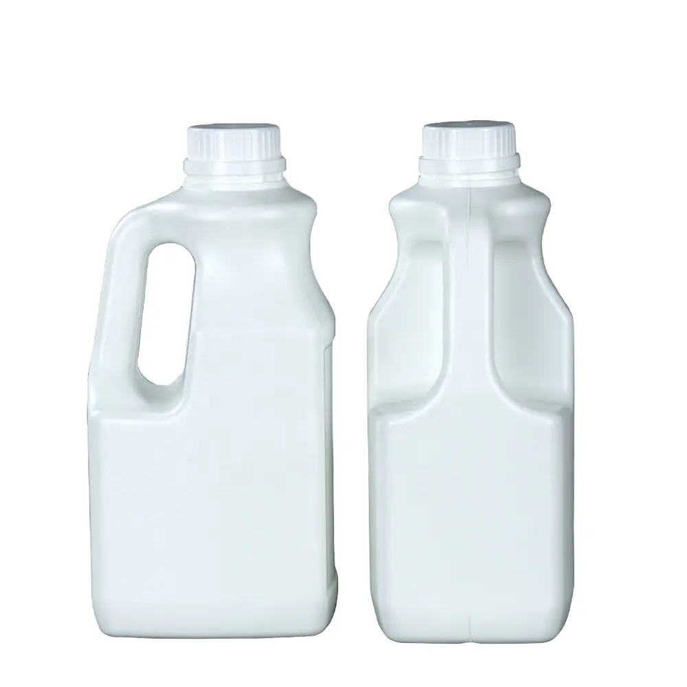 Baril en plastique blanc de 2 l, conteneur de jus, 2 l, HDPE, liquide avec couvercle à vis, boîtes alimentaires personnalisées