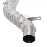 Tubo Delantero de Acero Inoxidable de Alto Rendimiento SDO Compatible con Porsche Cayenne GTS 958.2 3.6T V6 2015-2018 con Protector Térmico