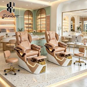 Sillón de Masaje de Pies Eléctrico Ajustable de Lujo con Hidromasaje Corporal Completo y Spa para Pedicura y Manicura en Salón de Belleza - Product Image 1