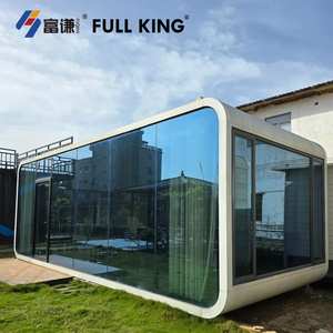 Cabane préfabriquée miniature <span class=keywords><strong>en</strong></span> aluminium, pod de glamping préfabriqué, <span class=keywords><strong>maison</strong></span> préfabriquée avec décoration intérieure, <span class=keywords><strong>maison</strong></span> <span class=keywords><strong>clé</strong></span> <span class=keywords><strong>en</strong></span> <span class=keywords><strong>main</strong></span>, directement de l'usine - Product Image 4
