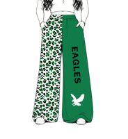 Pantalon large taille haute décontracté pour femmes et filles, imprimé léopard bicolore, motif graphique d'équipe, XY0622