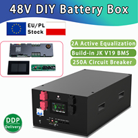 Stock Local en Europa, Caja de Batería de 48V para Bricolaje, Apilable, JK V19 BMS, Kit de Batería de Litio con Interfaz de Comunicación CAN RS485 RS232
