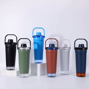 Vaso Mezclador de Proteínas de Acero Inoxidable 304 con Aislamiento al Vacío de 900 ml, Vaso Deportivo Portátil para Bebidas - Product Image 1