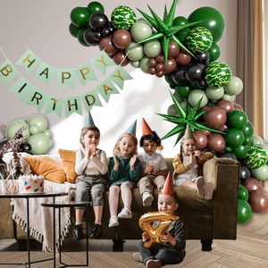 137-teiliges Tarnfarben-Ballon-Girlanden-Set Grüne und Braune Sternballons für Armee-Jagd-Camping-Themen Geburtstagsfeier-Dekorationen - Product Image 4