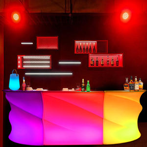 Bancone Bar LED Ricaricabile, Arredamento Portatile in Plastica con Illuminazione per Esterni - Product Image 2