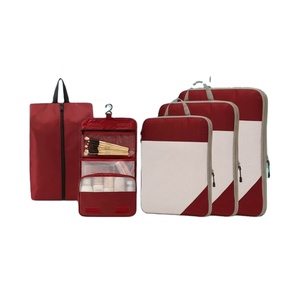 5-Piece Compression Foldable Travel <b>Storage</b> <b>Bags</b>-Polyester Durable Large Capacity Portable Zipper Closure Custom Logo Option - Product Image 2