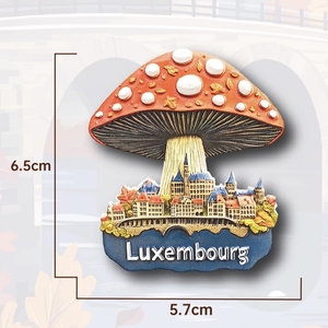 Ensemble d'aimants de réfrigérateur 3D en résine Luxembourg, Pont <span class=keywords><strong>Adolphe</strong></span>, Cerf, Champignon, Paysage urbain européen, Souvenir de voyage, Décoration d'intérieur, Cadeau - Product Image 4