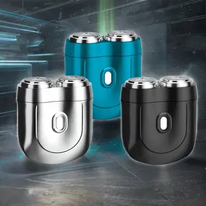 Rasoir électrique à un bouton Mini rasoir portable Rasoir électrique pour hommes Rasoir électrique rechargeable rotatif