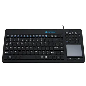 IP68 Medical Sterilizable Backlit Antibacterial Keyboard Waterproof Washable Silicone Industrial Touch Wired Keyboard