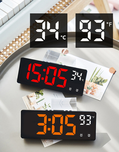 Réveil numérique de table avec affichage de l'heure, du calendrier et de la température, contrôle vocal, luminosité réglable, idéal pour chambre et bureau - Product Image 6