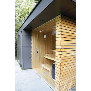 Outdoor gehärtetes Glas Massivholz 3 Personen Traditionelle Massage Sauna Kamer zum Verkauf 1 Jahre Saunen Interiores Para 12 Personas - Product Image 6