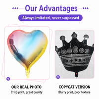 Ballon géant en forme de cœur de 24 pouces en feuille d'aluminium Mylar BLN, décorations de fête en gros pour la Saint-Valentin, les anniversaires et les mariages