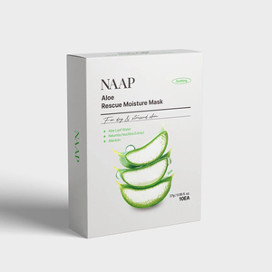 Masque hydratant réparateur à l'aloe vera NAAP pour apaiser et hydrater la peau sensible et brûlée par le soleil, masque en feuille d'aloe vera pour femmes, Corée - Product Image 1