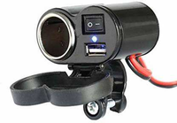 Accessoires pour moto, chargeur USB étanche avec prise allume-cigare, montage sur guidon pour téléphones