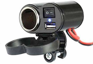 Accesorios para Motocicleta, Cargador <span class=keywords><strong>USB</strong></span> Impermeable con Encendedor de Cigarrillos, Soporte para Manillar para Teléfonos - Product Image 2