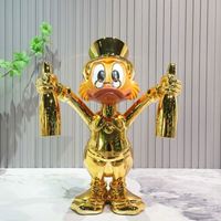 Prix d'usine Sculpture Pop Art Moderne de Luxe en forme de Sac d'argent et de Canard en Résine Électroplaquée, Décoration d'Intérieur Haut de Gamme pour Chambre