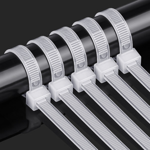 Attaches-câbles en nylon CHCC 0,97-1,9 mm blanc noir, auto-bloquantes, pour la gestion des câbles - Product Image 1