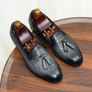 Zapatos de Vestir Casuales de Negocios de Cuero Oxford con Cordones y Estampado Impermeables de Lujo para Niños, Adecuados para Eventos Formales y Fiestas - Product Image 5