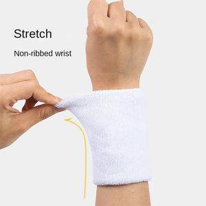 Aangepaste Tennis Gym Fitness Zweetsport Polsbandjes Bracer Zweetband Elastische Stof Katoenen Doek Polsbandjes Logo Polssteun - Product Image 4