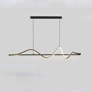 مصباح معلق LED كبير بتصميم عصري وبسيط على شكل شريط طويل لغرفة المعيشة وغرفة الطعام والدراسة والبار - Product Image 1