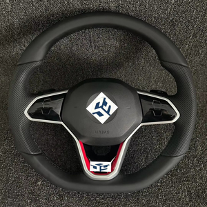 พวงมาลัยรถยนต์หนังแท้แบบเจาะรู เย็บด้ายดำ สำหรับรถยนต์ Volkswagen Golf 8 <span class=keywords><strong>ราคา</strong></span>ส่ง <span class=keywords><strong>ราคา</strong></span>ถูก - Product Image 1
