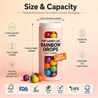 Tubo de Papel Personalizado con Doble Ventana para Dulces, Chicles, Chocolate, Menta, OEM, Cilindro de Confitería, Envase para Snacks, Bote para Venta Minorista