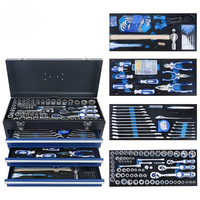 Ensemble d'outils à main multi-applications de 408 pièces Lame 1/2 3/8 Douilles à cliquet Clés à molette réglables Acier au chrome-vanadium Boîte rigide