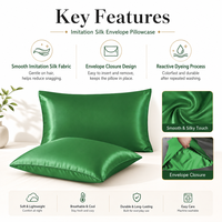 Housse de coussin décorative en satin sans fermeture éclair, douce pour la peau, pour chambre à coucher et canapé