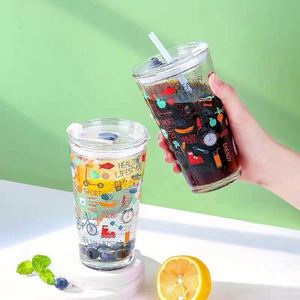 Tazas de Vidrio Personalizadas con Logotipo de 350 ml y 400 ml con Escala y Tapa de Silicona con Pajita de Fácil Apertura para Bebidas Energéticas - Product Image 6