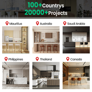 2025 tùy chỉnh tủ bếp hiện đại màu gỗ rắn melamine MDF ván dăm đảo Acrylic xử lý bảng điều khiển cửa đá cẩm thạch - Product Image 6