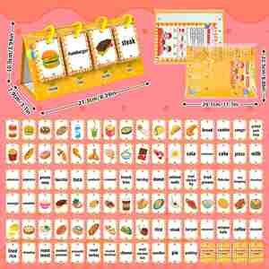 Material Escolar para Educación en Casa, Actividades Preescolares, 92 Tarjetas de Aprendizaje Temprano sobre Alimentos - Product Image 6