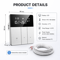Nouvel Arrivage Thermostat de Chauffage au Sol Électrique à Bouton Poussoir Certifié CE 16A 3200W 230V pour Câble, Film et Tapis Chauffants