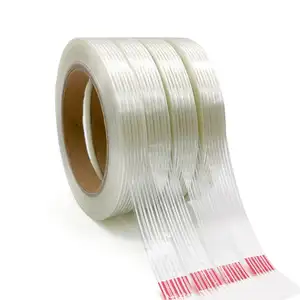 Plester filamen serat kaca satu sisi kustomisasi pabrik pita kemasan karton diperkuat serat satu arah