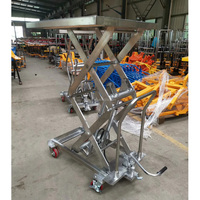 Chariot élévateur à ciseaux hydraulique manuel portable en acier inoxydable de 500 kg