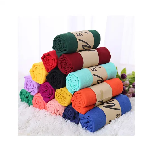 Khăn Quàng Cổ Bằng Vải Cotton Và Vải Lanh Mới Nữ Khăn Quàng Cổ Quốc Gia Quầy Hàng Quà Tặng Bán Khăn Quàng Cổ Đơn Sắc Nóng