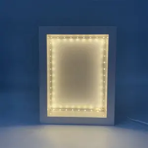 מארז תצוגה 11x14 עם רצועת LED אורות תמונות דיגיטליות מסגרת תאורה צבעונית מסגרת תיבת צללים LED