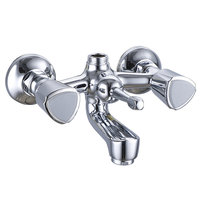 Robinet de Douche Double Poignée Chromé Poli Effet Pluie pour Appartement - Printemps/Été - Bon Prix et Qualité