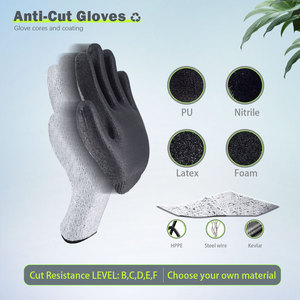 Venta caliente Cut-5 Hppe <span class=keywords><strong>PU</strong></span> Guantes anticorte Guantes de seguridad para la construcción Guantes recubiertos protectores antideslizantes resistentes a los cortes - Product Image 4