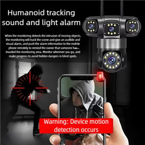 Buiten 12MP echte 4-lens AOV zonne-energie batterijcamera 4G IP66 waterdichte CCTV PTZ camera vier schermen bewegingsdetectie CCTV camera - Product Image 5