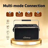 Enceinte sans fil rétro portable, système audio domestique 3 voies, batterie 10000 mAh avec deux micros pour fêtes à domicile