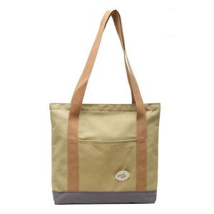 Sac messager en toile simple, sacs fourre-tout avec poches intérieures, sacs fourre-tout réutilisables en toile pour les courses - Product Image 2