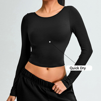 Vêtements de yoga à manches longues pour femmes, tailles S-XL, soutiens-gorge de sport dos nu, soutiens-gorge de sport à séchage rapide pour la course à pied et les sports de plein air