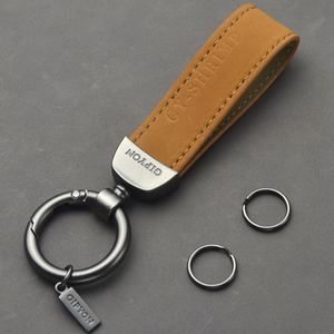 High Quality Genuine Leather <b>Key</b> Chain Female Metal <b>Ring</b> <b>Key</b> <b>Ring</b> Male Small Gift <b>Custom</b> logo Keychain - Product Image 3