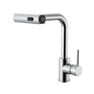 Grifos de cocina negros Gris Extraíble Rotación Cascada Rociador de corriente Cabezal Mezclador de fregadero Grifo de agua de níquel cepillado - Product Image 6