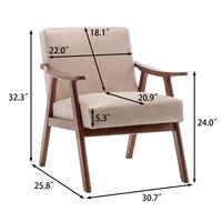 Fauteuil de salon avec structure en bois massif, chaises de salon, meubles, fauteuils de salon pour chambre à coucher, fauteuil d'appoint moderne